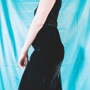 Vintage Black Velvet Skirt